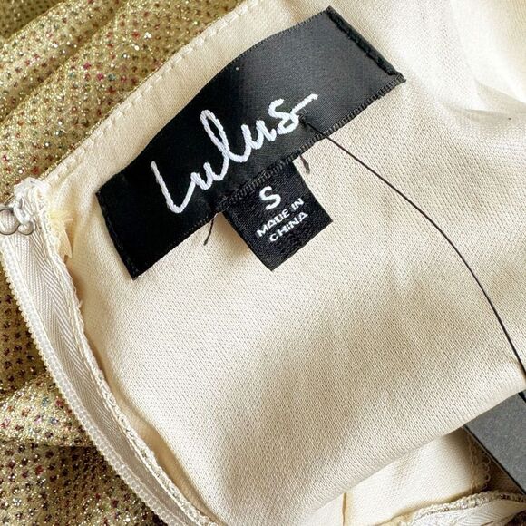 Lulu’s Light of the Party Gold Multi Sparkly Sleeveless Mini Dress Size S NWT - Picture 8 of 10